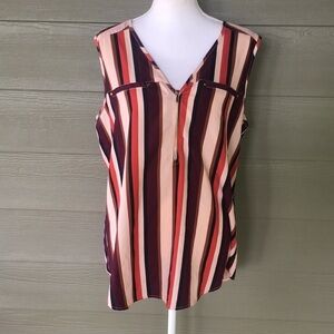 Mileage Striped Sleeveless Blouse